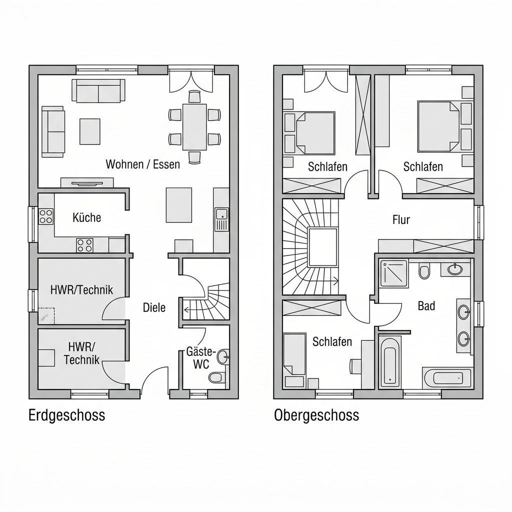 Grundriss Carré 131 – 131 m² Einfamilienhaus mit 4 Zimmern
