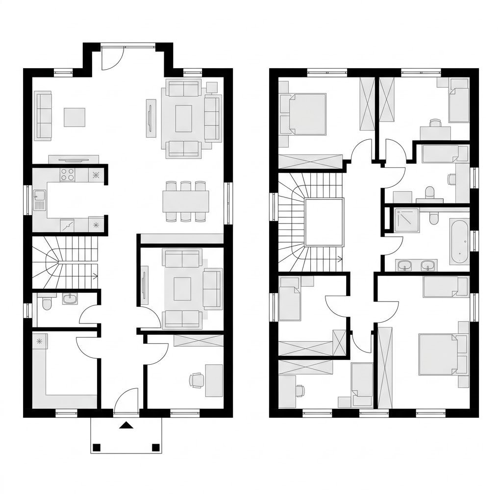 Grundriss Küstenglück 148 – 148 m² Friesenhaus mit 5 Zimmern