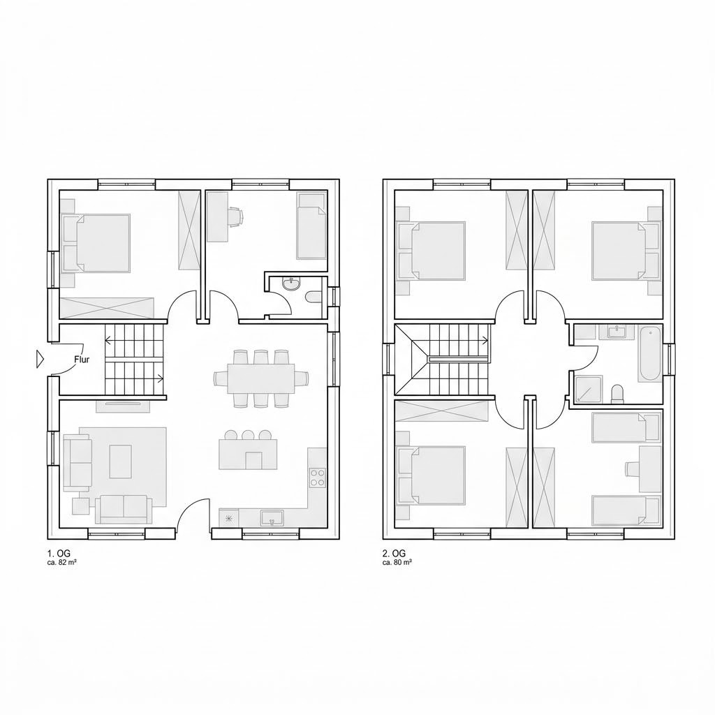 Grundriss Holzhaus Voralpen 162 – 162 m² Holzhaus mit 6 Zimmern