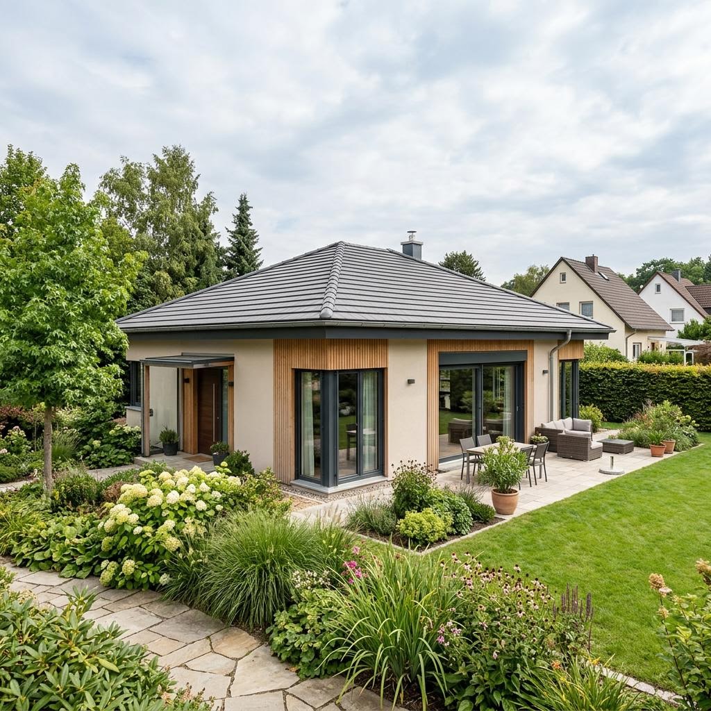 Bungalow Lumina 130 von Bien-Zenker mit Walmdach — lichtdurchfluteter Bungalow mit 130 m²