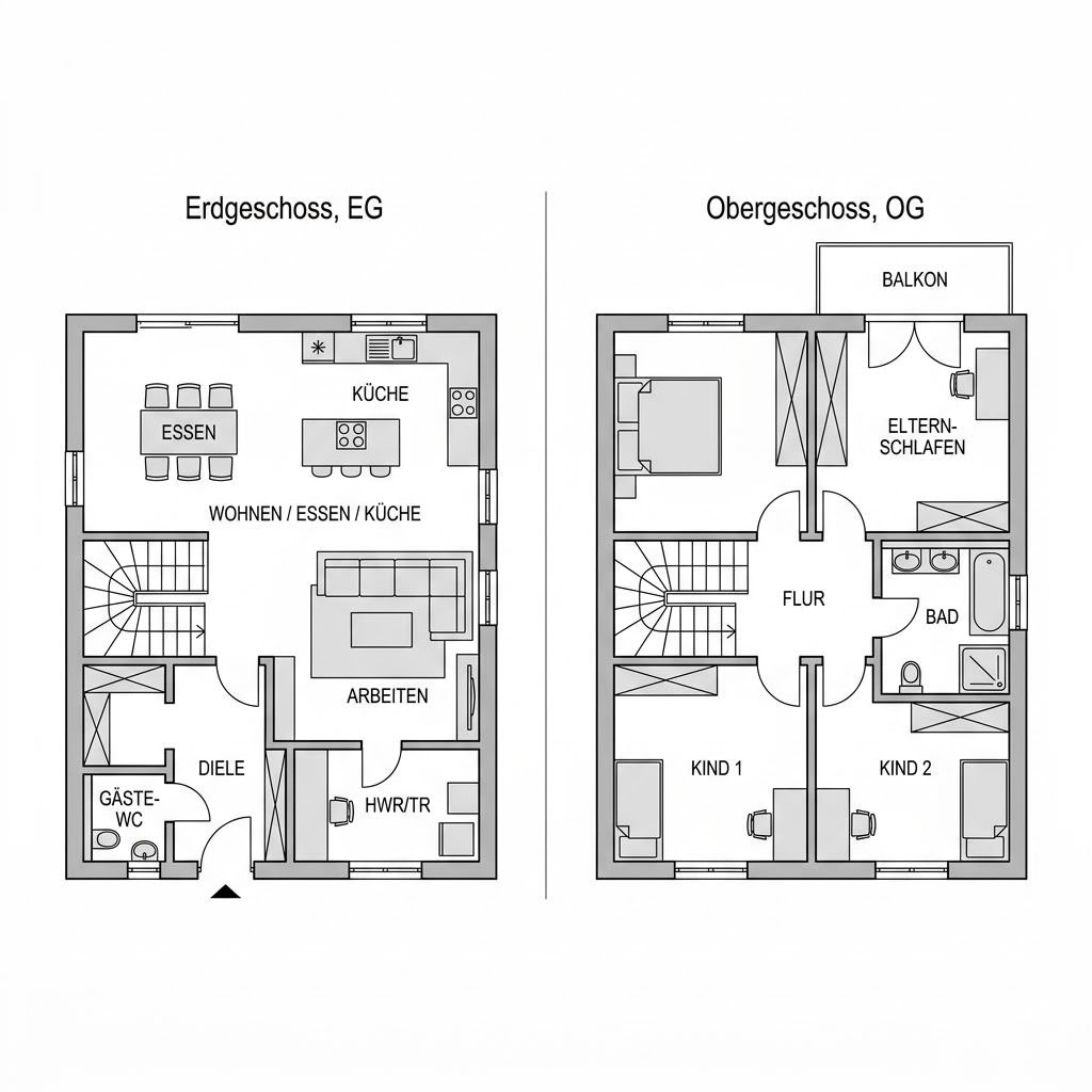 Grundriss PultFusion 152 von Bien-Zenker — 152 m², 5 Zimmer