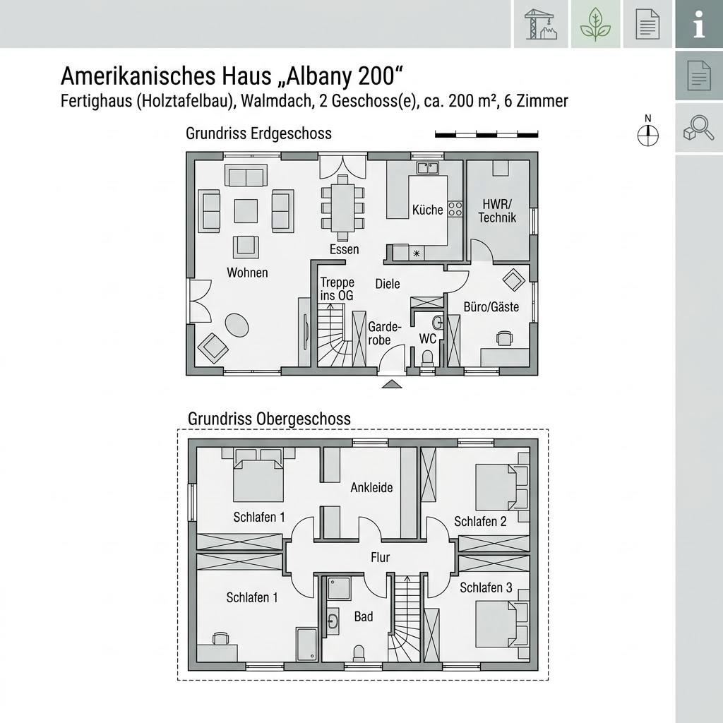 Grundriss Albany 200 von Bostonhaus — 200 m², 6 Zimmer