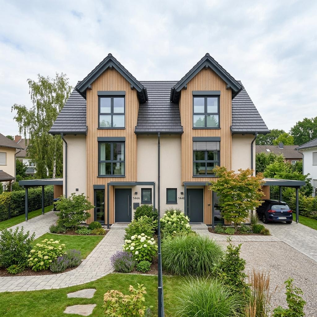 Doppelhaus Doppelhaus Allee 144 von Büdenbender Hausbau — Zwerchdach, 144 m²