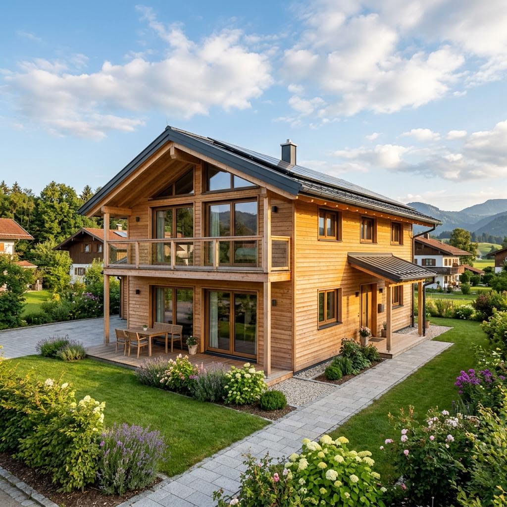 Chalet Chalet Hochgern von Chiemgauer Holzhaus mit Satteldach und Holzfassade