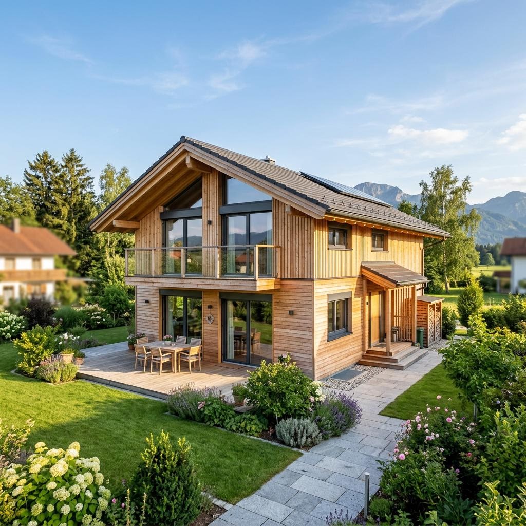 Chalet Chalet Rauschberg von Chiemgauer Holzhaus mit Satteldach und Holzfassade