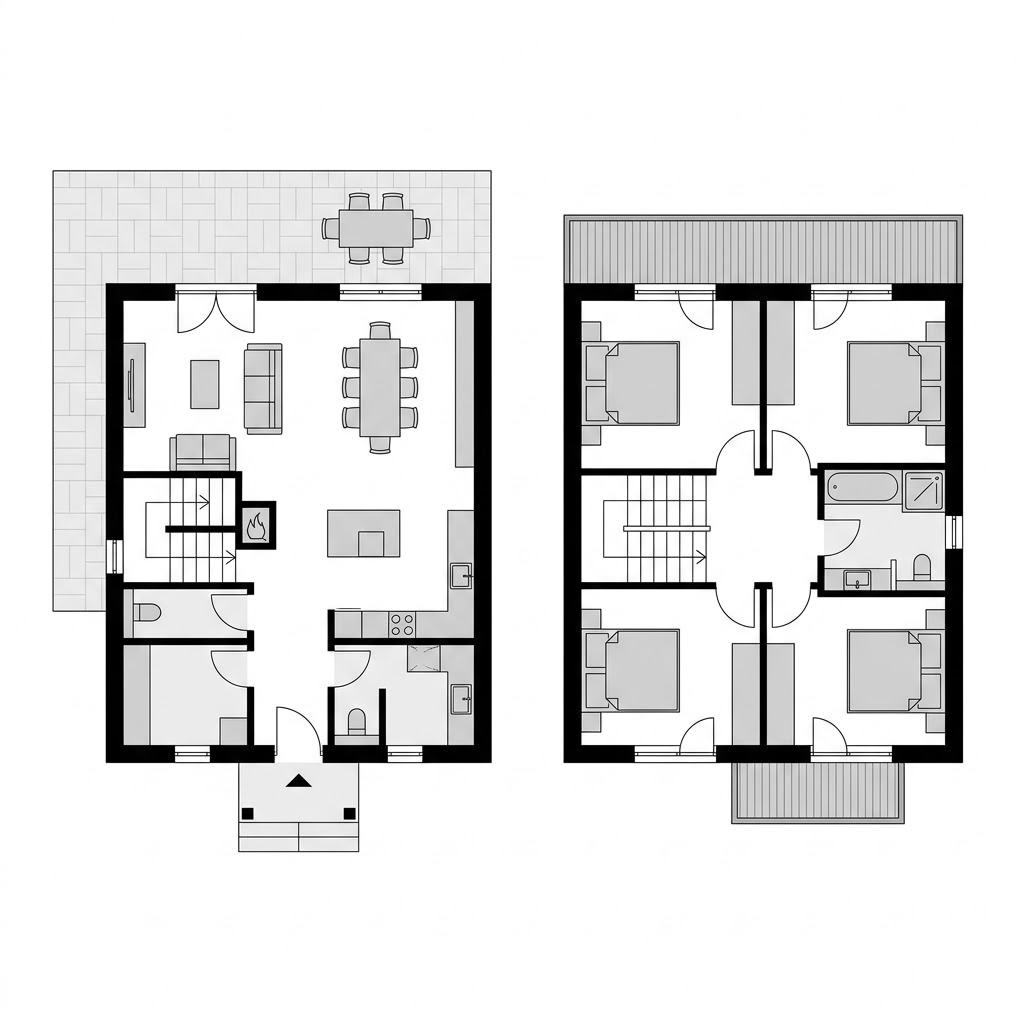 Grundriss Chalet Rauschberg – 126 m² Chalet mit 4 Zimmern