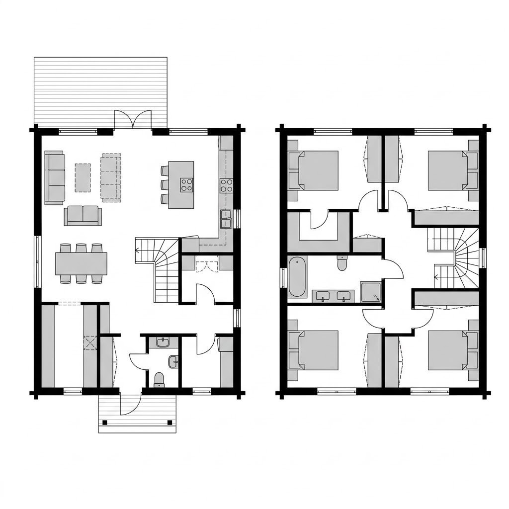 Grundriss Schwedenhaus Malmö 148 von dan-wood — 148 m², 5 Zimmer