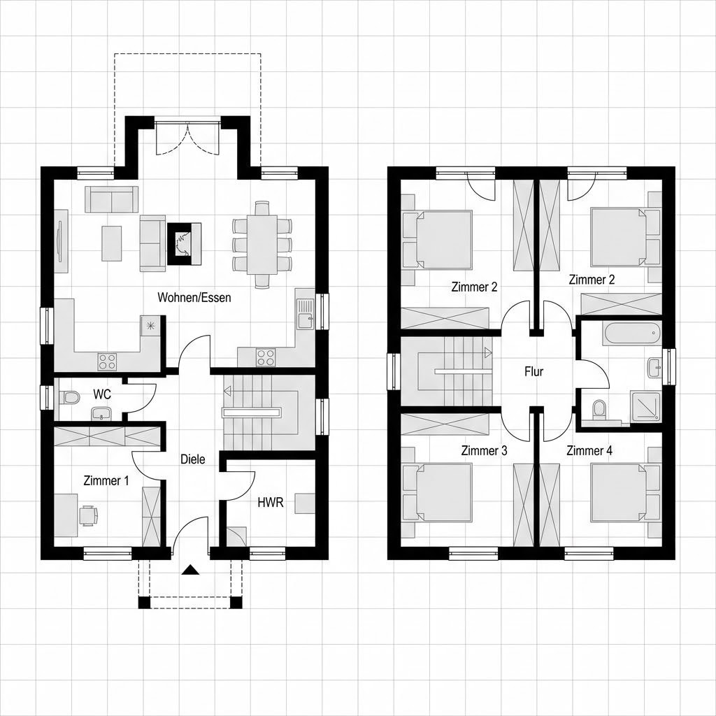 Grundriss Wattblick 142 von Danhaus Deutschland — 142 m², 5 Zimmer