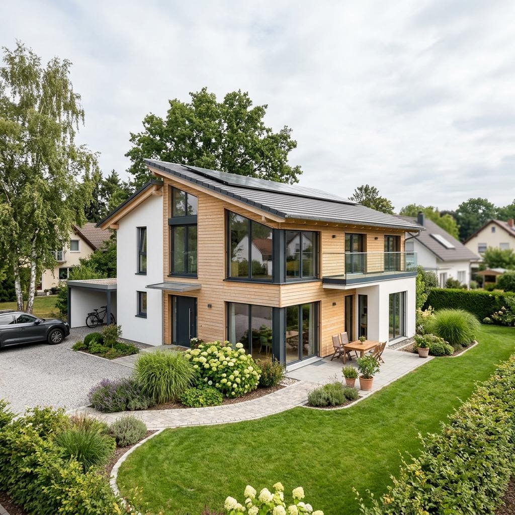 Pultdachhaus PultLine 131 von Danwood mit Festpreis-Prinzip und Solardach
