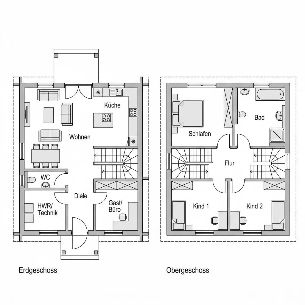 Grundriss Schwedenhaus Stjärna 144 – 144 m² Schwedenhaus mit 5 Zimmern