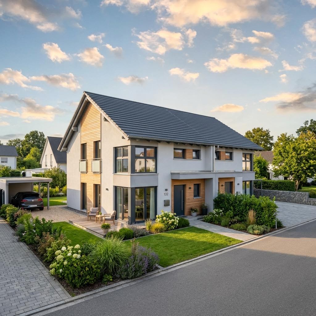 Doppelhaushälfte Doppelhaushälfte Living D132 von ELK Haus mit Satteldach und 132 m² Wohnfläche