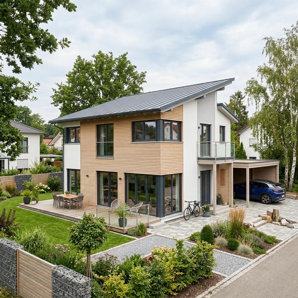 Pultdachhaus PultAktiv 138 von ELK Haus mit klarer Linie und Solardach