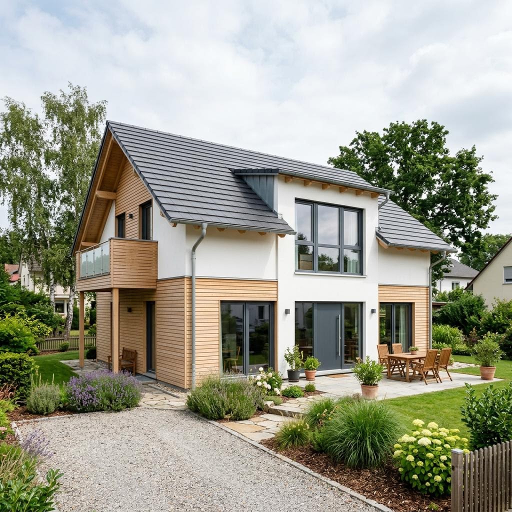 Ausbauhaus AL 112 Kompakt von Fertighaus WEISS mit Satteldach — kompaktes Fertighaus mit 112 m²