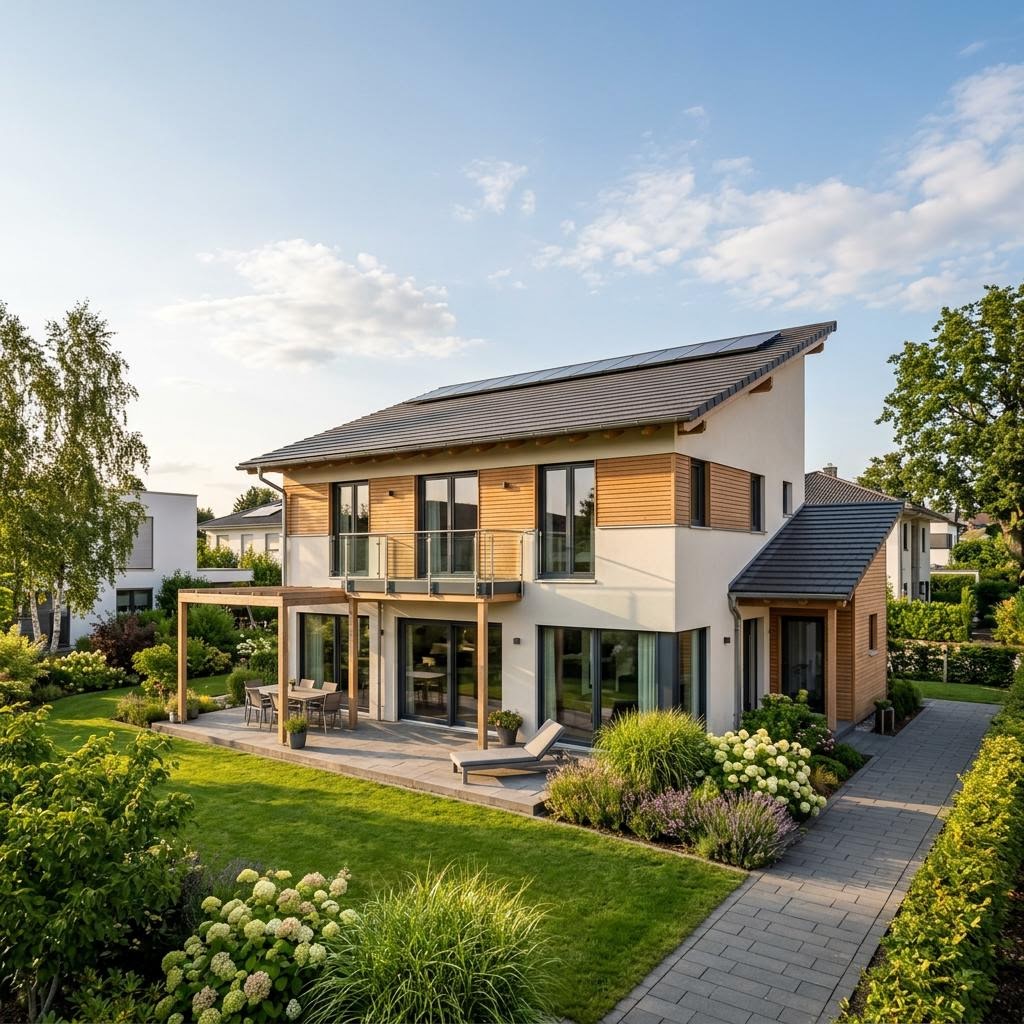 Modernes Pultdachhaus VIO 148 von FingerHaus mit Pultdach