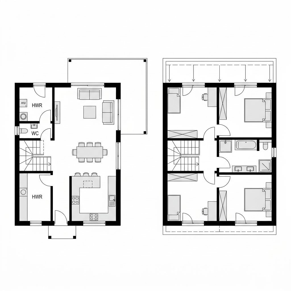 Grundriss Pultdachhaus VIO 148 von FingerHaus — 148 m², 5 Zimmer