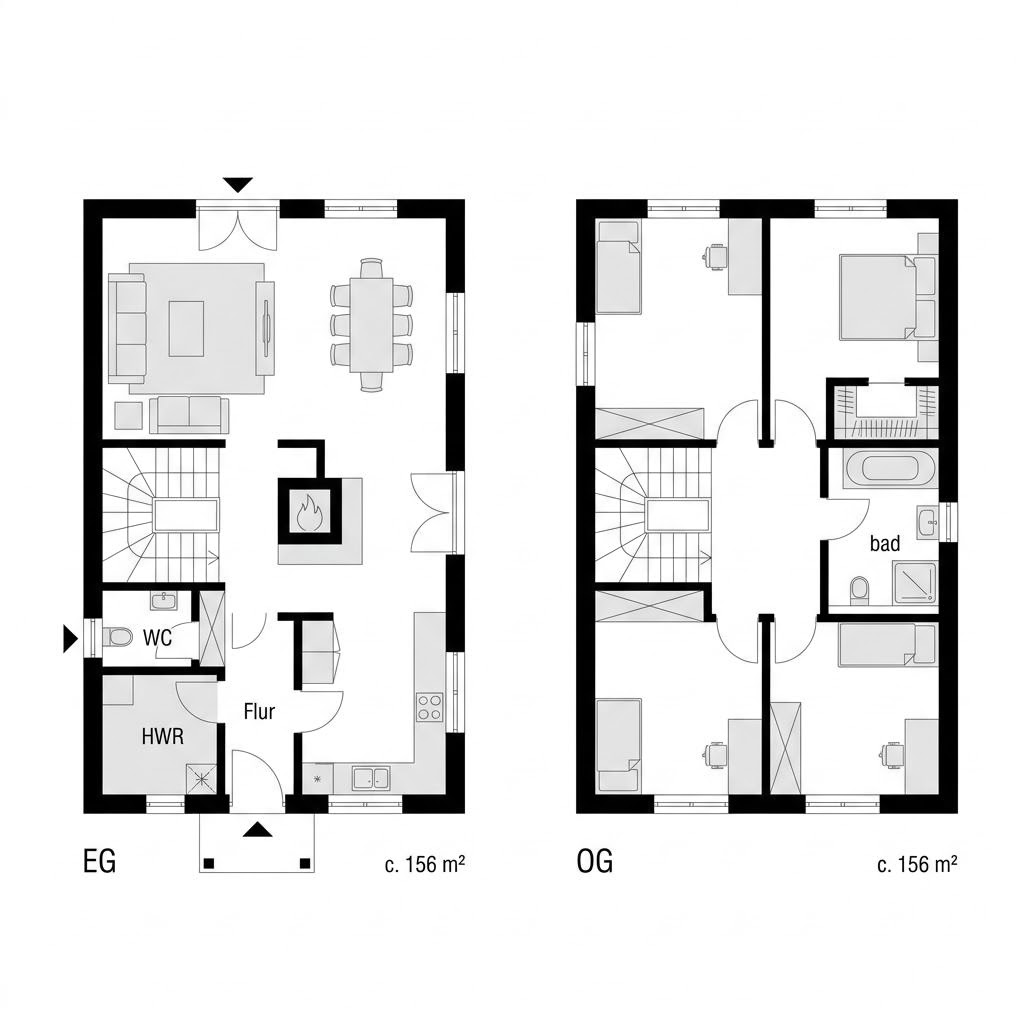 Grundriss Chalet Bergli – 156 m² Chalet mit 5 Zimmern