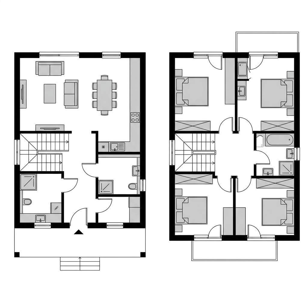 Grundriss Chalet Fjäll – 130 m² Chalet mit 4 Zimmern