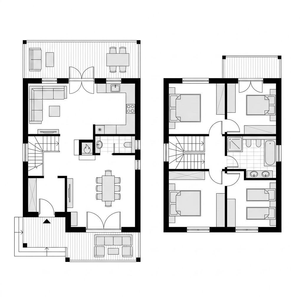 Grundriss Chalet Vinterberg – 104 m² Chalet mit 3 Zimmern