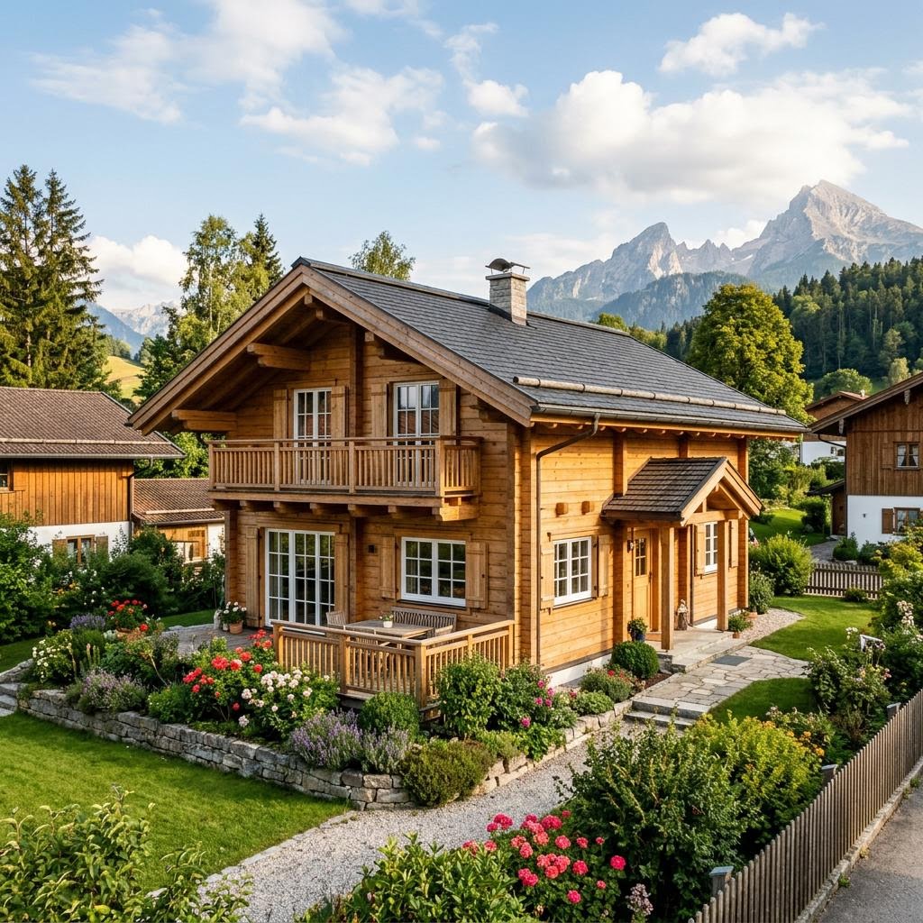 Chalet Chalet Berchtesgaden von Fullwood Wohnblockhaus mit Satteldach und Holzfassade