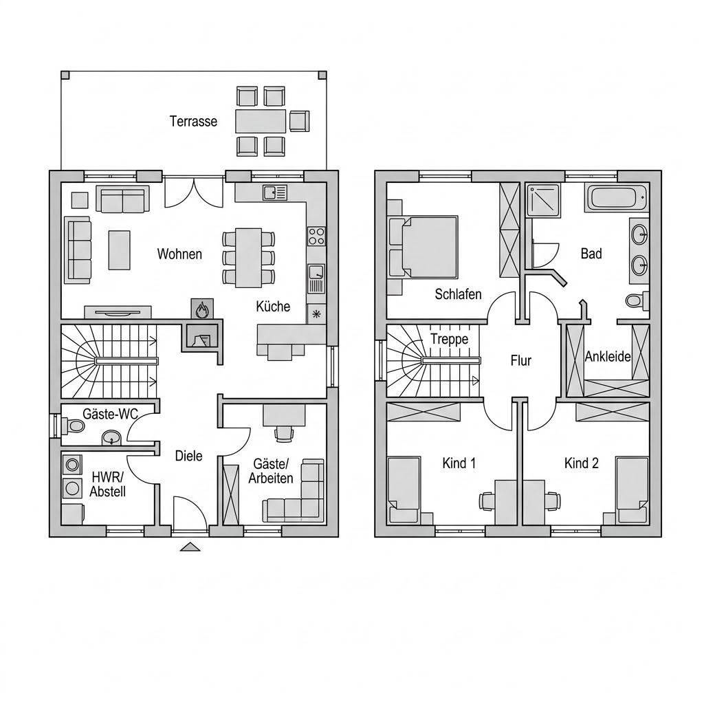 Grundriss Augusta 160 von Greenville — 160 m², 5 Zimmer