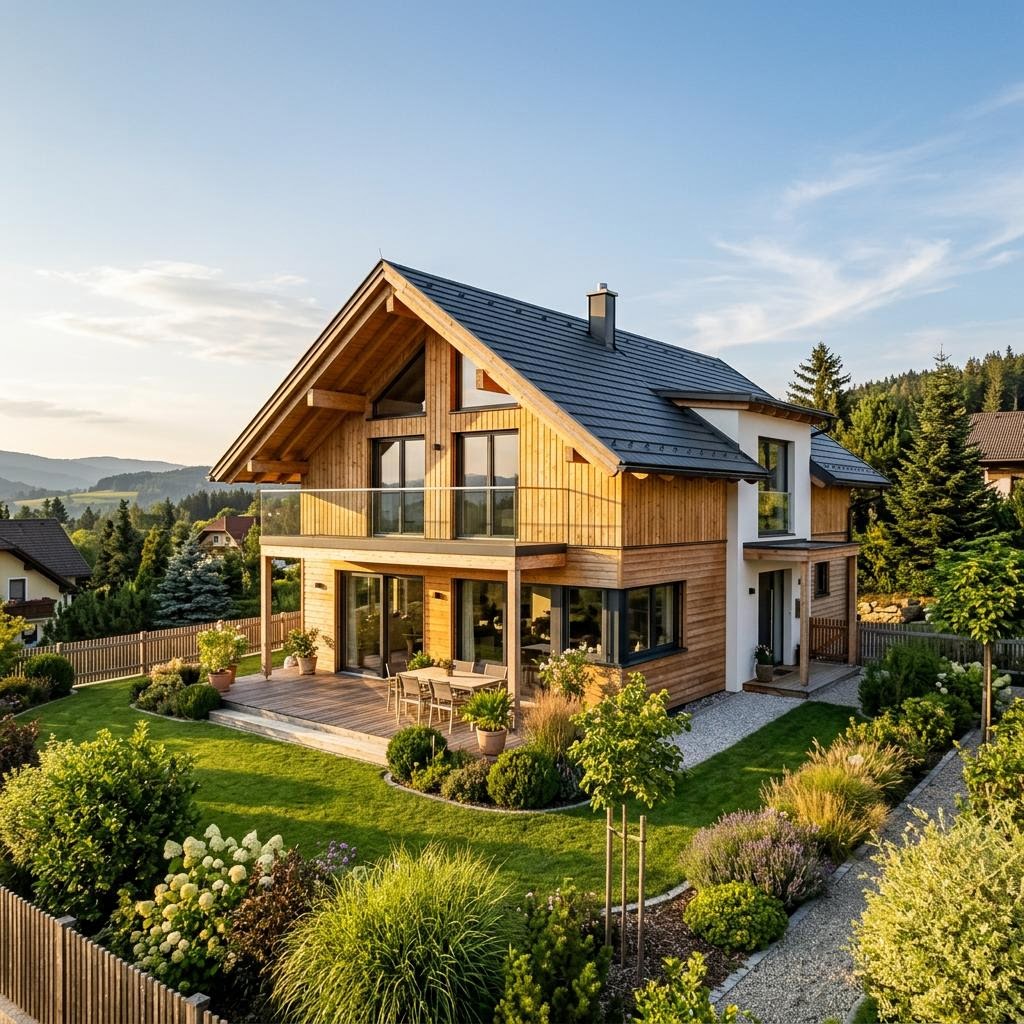 Chalet Chalet Koralpe von GRIFFNER mit Satteldach und Holzfassade