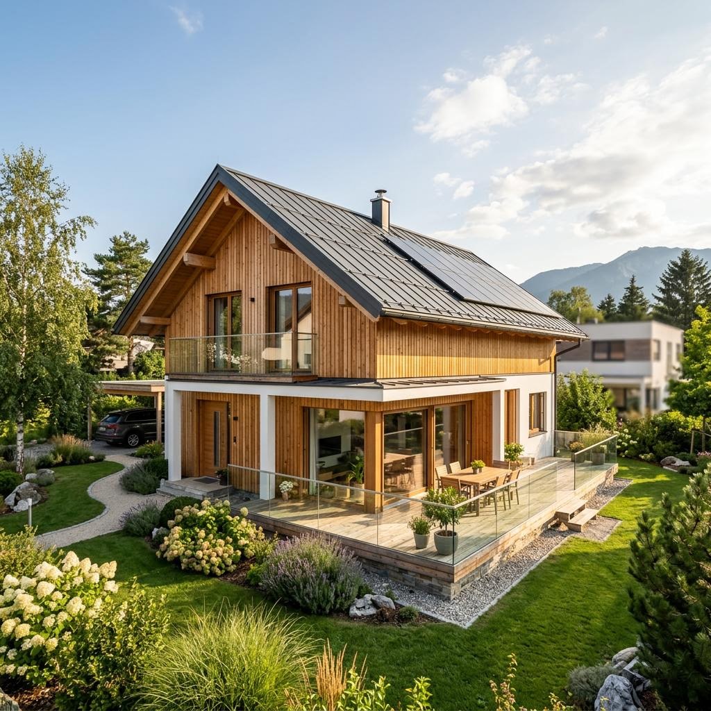 Chalet Chalet Villacher Alpe von GRIFFNER mit Satteldach und Holzfassade