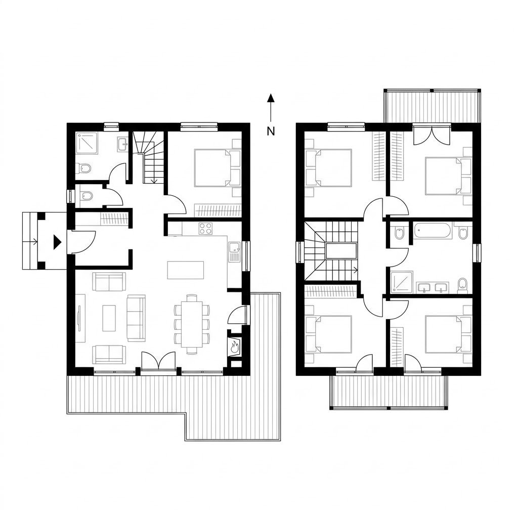 Grundriss Chalet Wörthersee – 128 m² Chalet mit 4 Zimmern