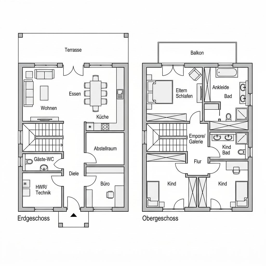 Grundriss Villa Chiaro 208 – 208 m² Luxusvilla & Designerhaus mit 6 Zimmern