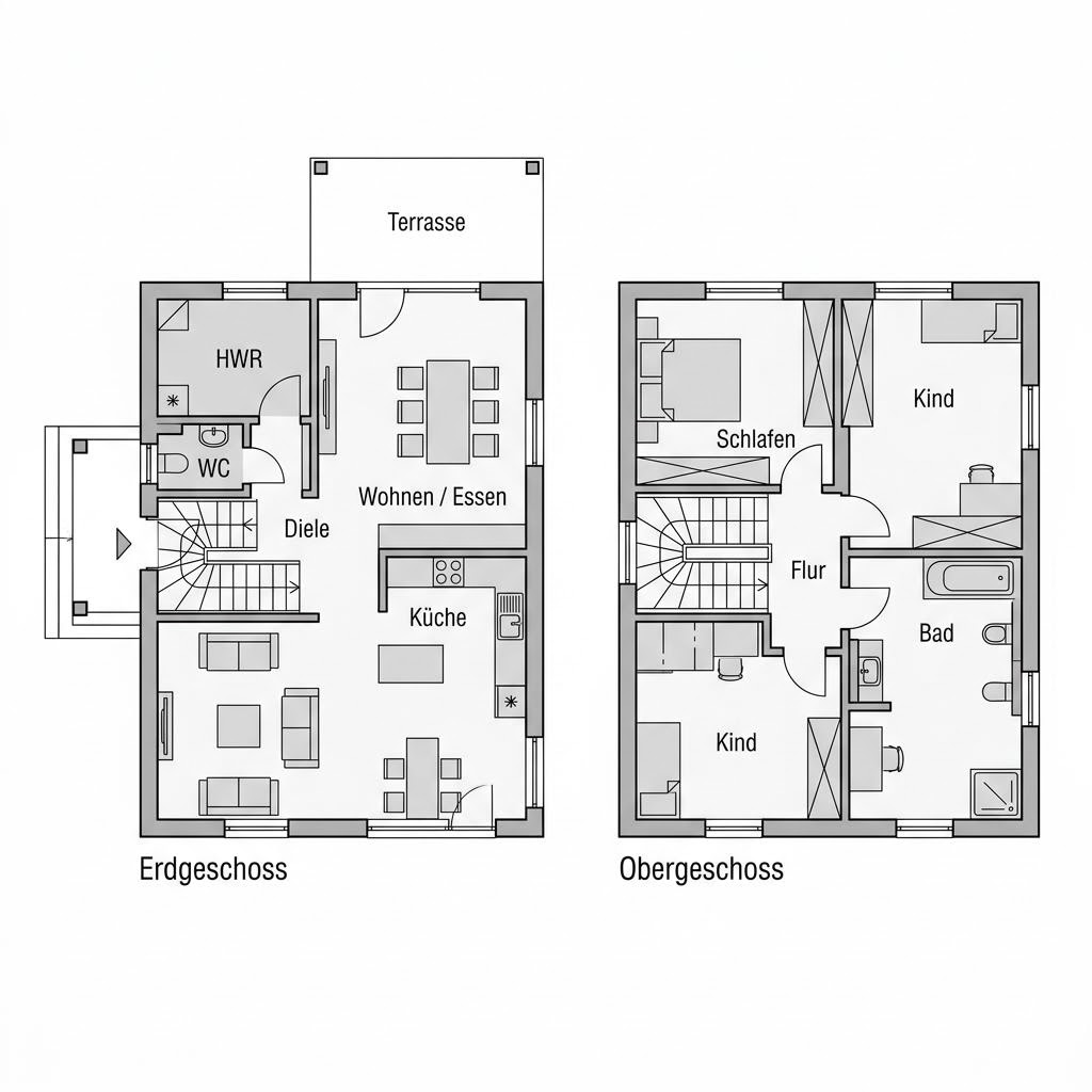 Grundriss CityVilla Lino 154 – 154 m² Stadtvilla mit 4 Zimmern