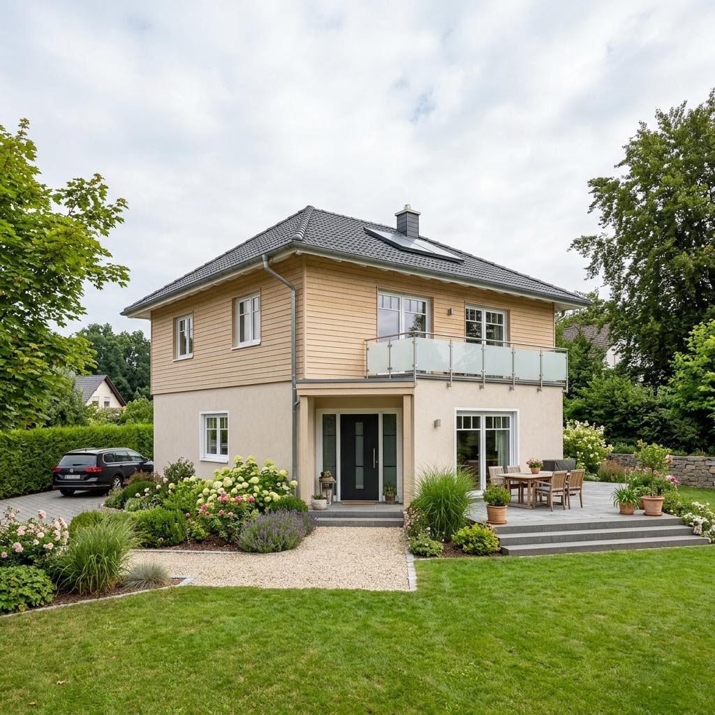 Landhaus Rosenhof 155 von GUSSEK HAUS mit Erker und Krüppelwalmdach