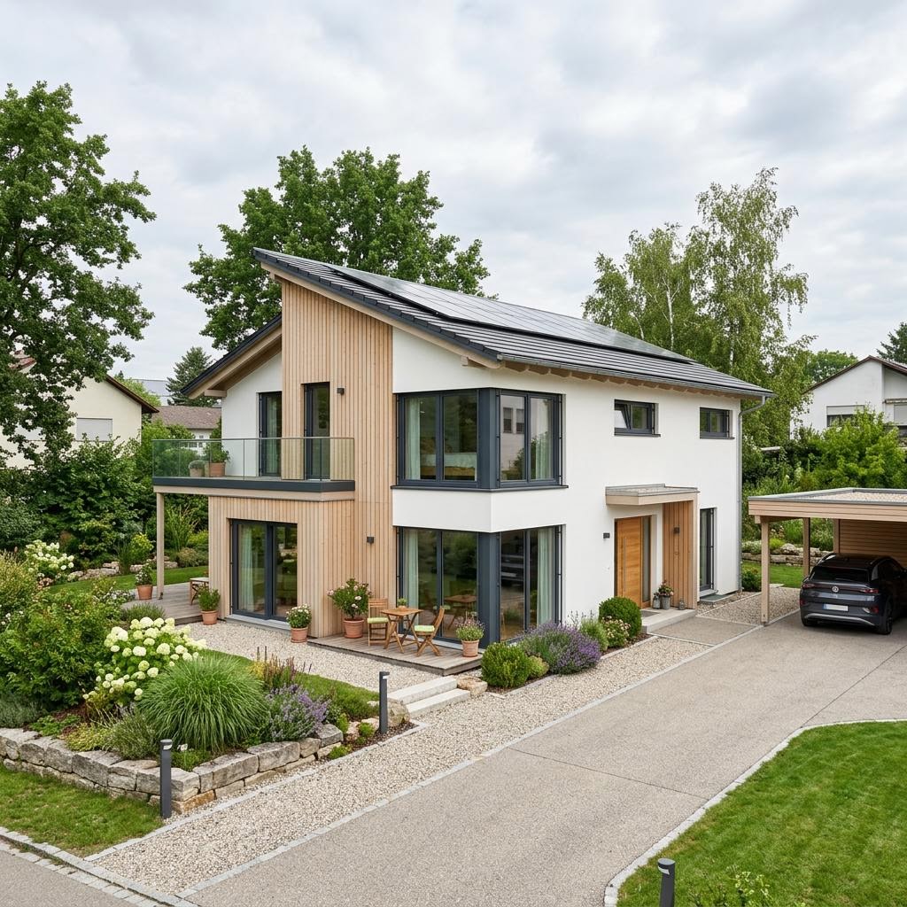 Mehrgenerationenhaus Mehrgenerationenhaus Vita Generation 252 von Haas Fertigbau — Pultdach, 252 m²