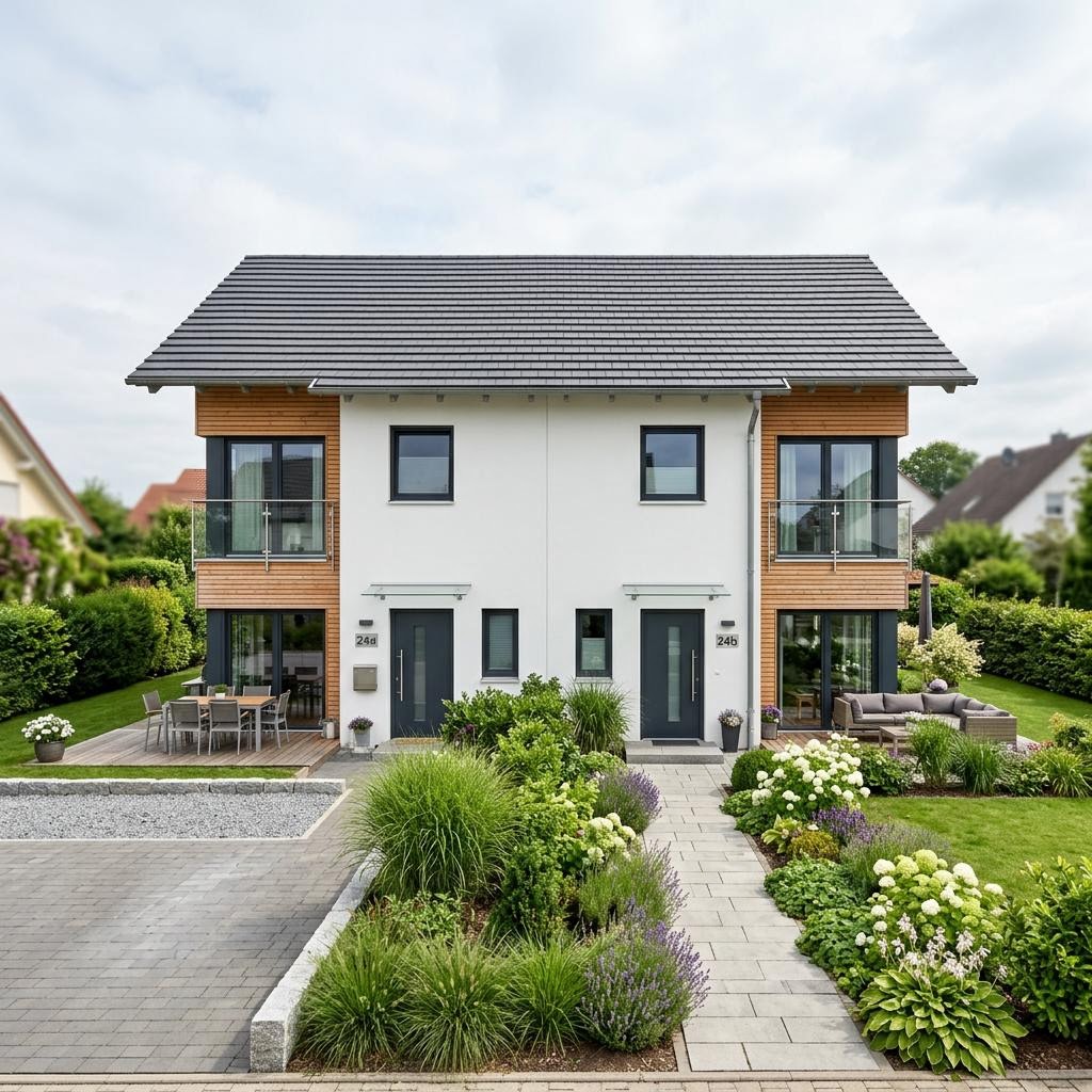Doppelhaus Doppelhaus Variant Duo 125 von Hanse Haus — Satteldach, 125 m²