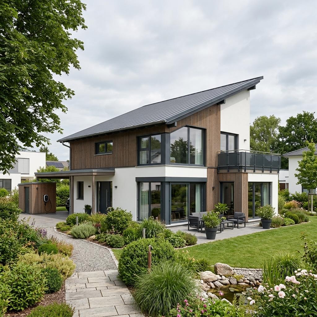 Pultdachhaus PultModern 152 von Hanse Haus mit gehobener Ausstattung und Solardach