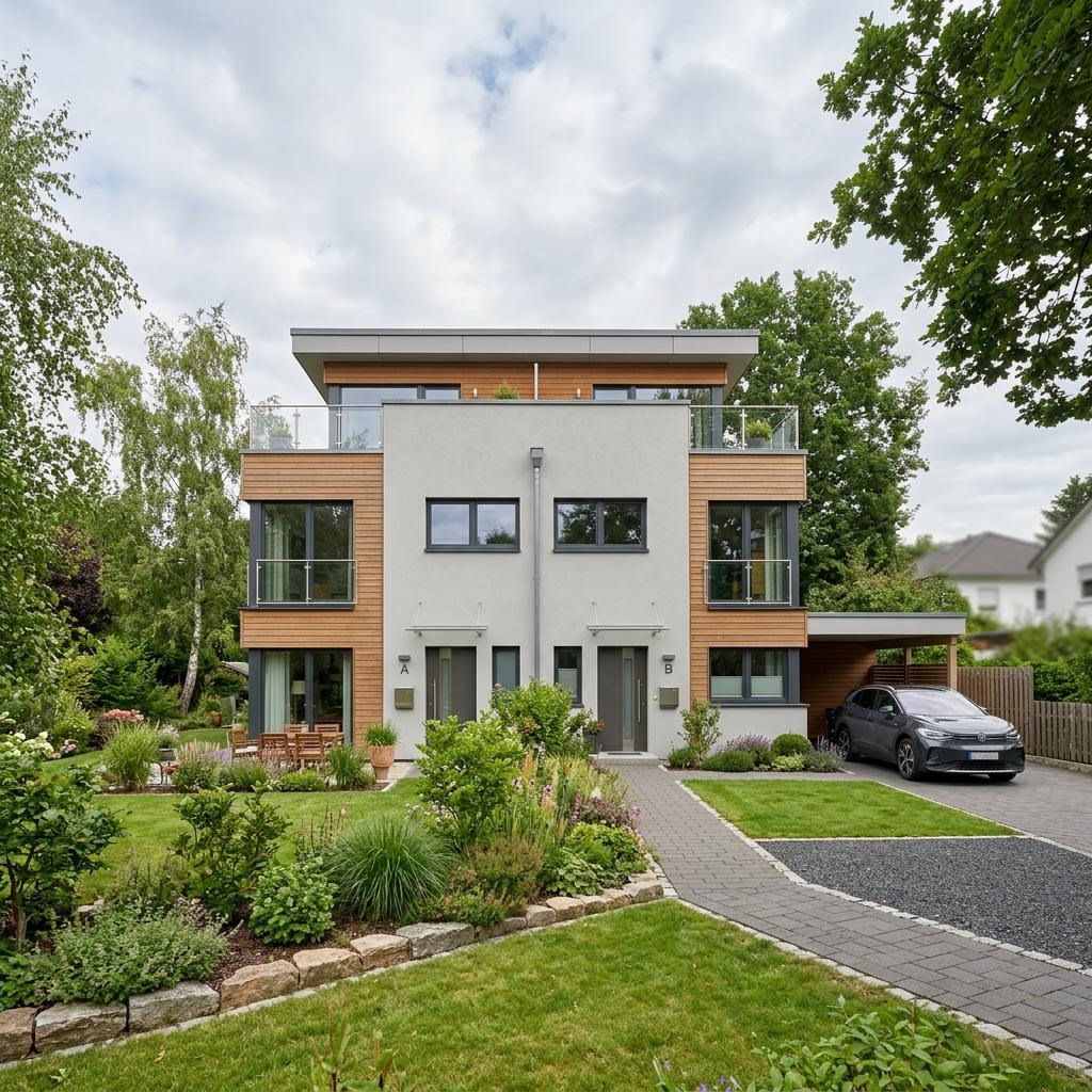 Zweifamilienhaus Zweifamilienhaus Urban Doppel 218 von Hanse Haus — Flachdach, 218 m²