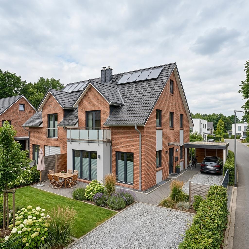 Doppelhaushälfte Duplex Nord 158 von Heinz von Heiden Massivhäuser — Satteldach, 158 m² für schmale Grundstücke