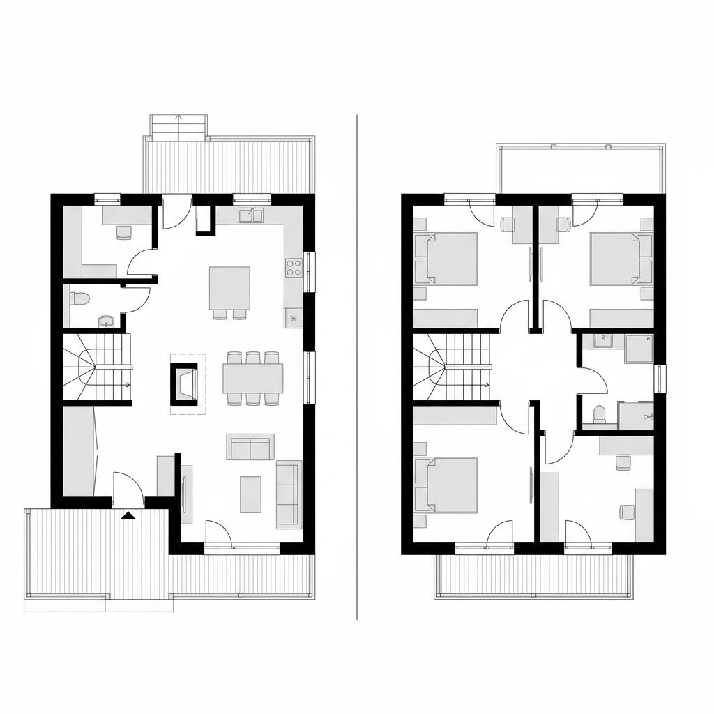 Grundriss Chalet Alpenrose – 172 m² Chalet mit 6 Zimmern