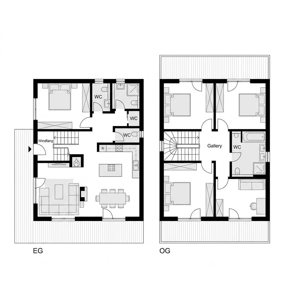 Grundriss Chalet Nordkette – 138 m² Chalet mit 5 Zimmern
