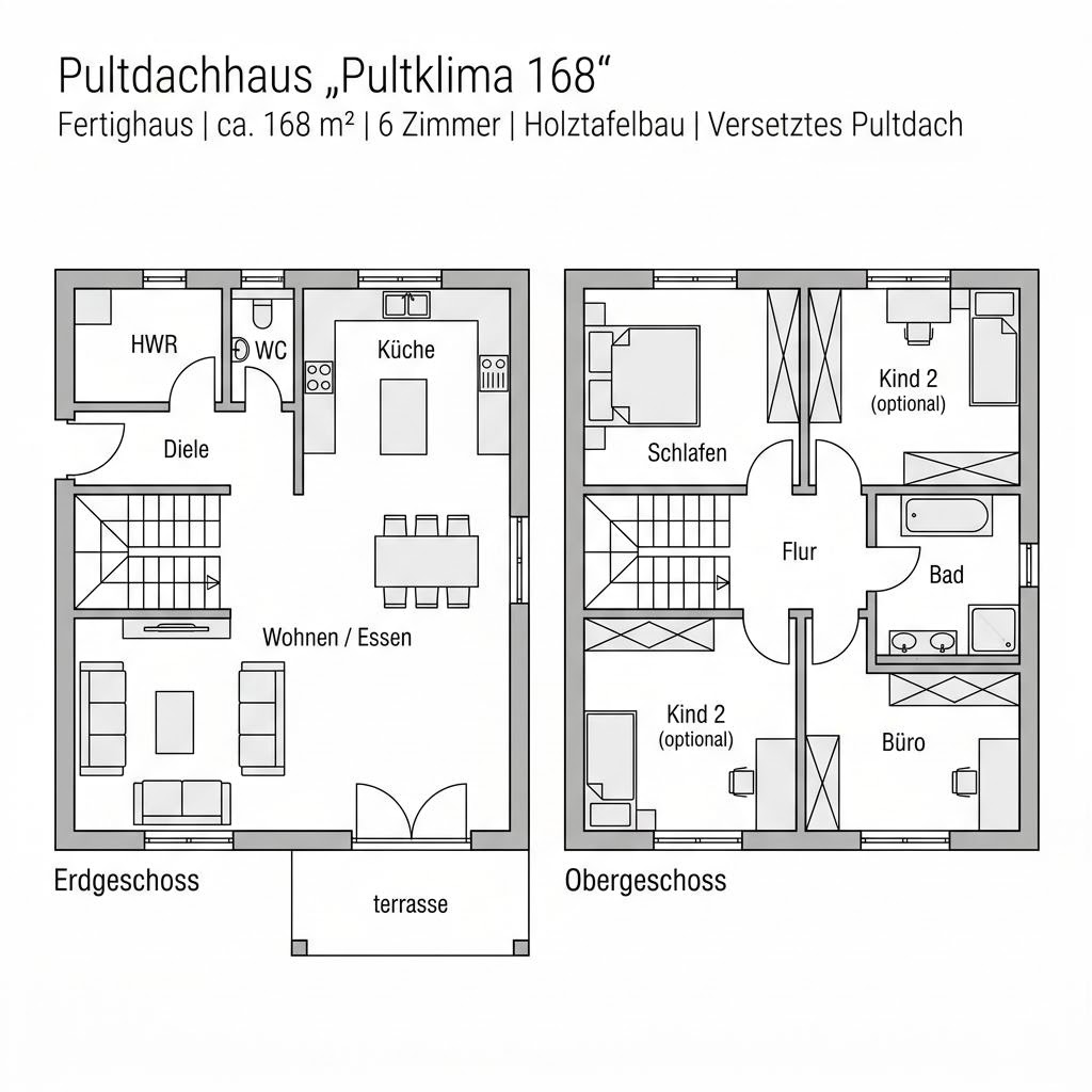 Grundriss PultKlima 168 von KAMPA — 168 m², 6 Zimmer
