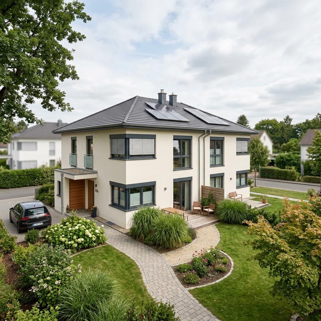 Doppelhaushälfte Doppelhaus Duo Vio 140 von Kern-Haus — Zeltdach, 140 m² für schmale Grundstücke