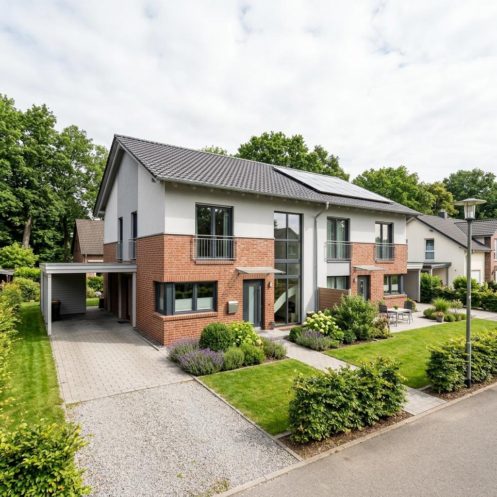 Doppelhaushälfte Doppelhaus Duplo 114 von Kern-Haus — Satteldach, 114 m² für schmale Grundstücke
