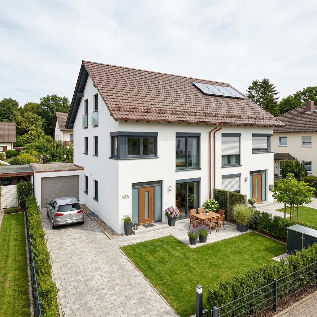 Doppelhaushälfte Doppelhaus Duplo 128 von Kern-Haus — Satteldach, 128 m² für schmale Grundstücke
