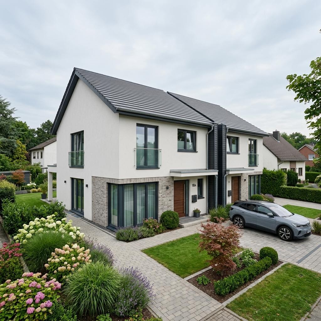 Doppelhaushälfte Doppelhaus Duplo 152 von Kern-Haus — Satteldach, 152 m² für schmale Grundstücke