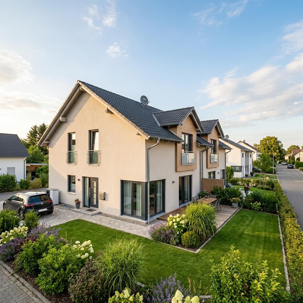Doppelhaushälfte Doppelhaushälfte Duo D126 von Kern-Haus mit Satteldach und 126 m² Wohnfläche