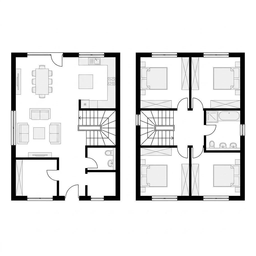 Grundriss Modulhaus Cube Plus 108 von mccube — 108 m², 4 Zimmer