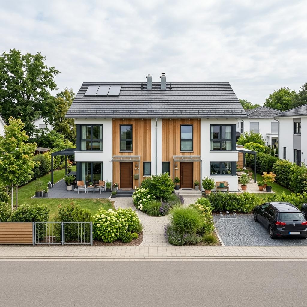 Doppelhaus Doppelhaus Duplex 134 von Meisterstück-HAUS — Satteldach, 134 m²