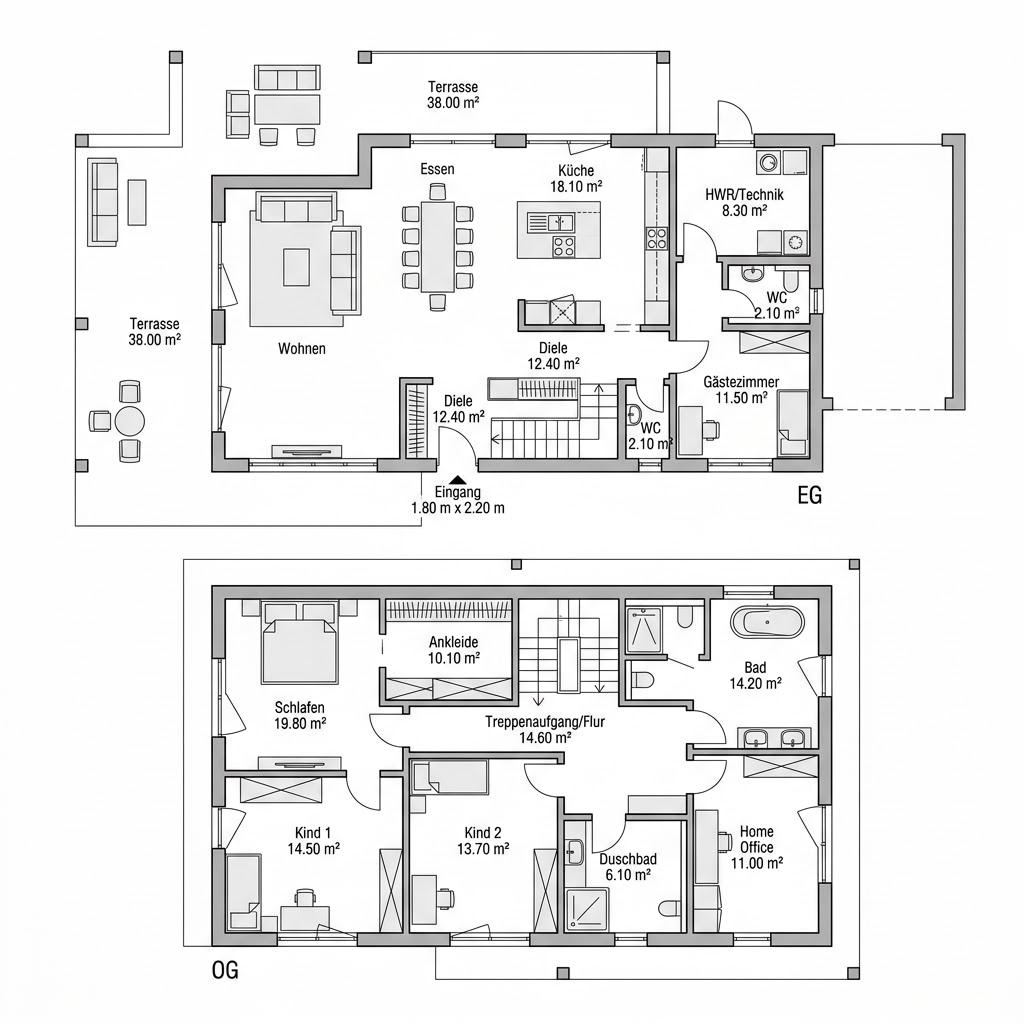 Grundriss Villa Riva 216 – 216 m² Luxusvilla & Designerhaus mit 7 Zimmern