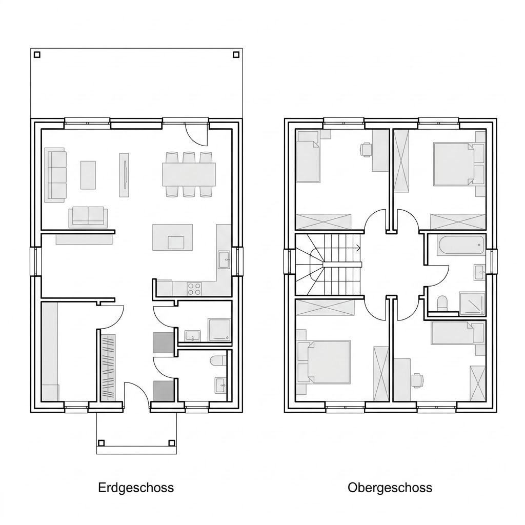 Grundriss Holzhaus Ammersee 138 – 138 m² Holzhaus mit 5 Zimmern