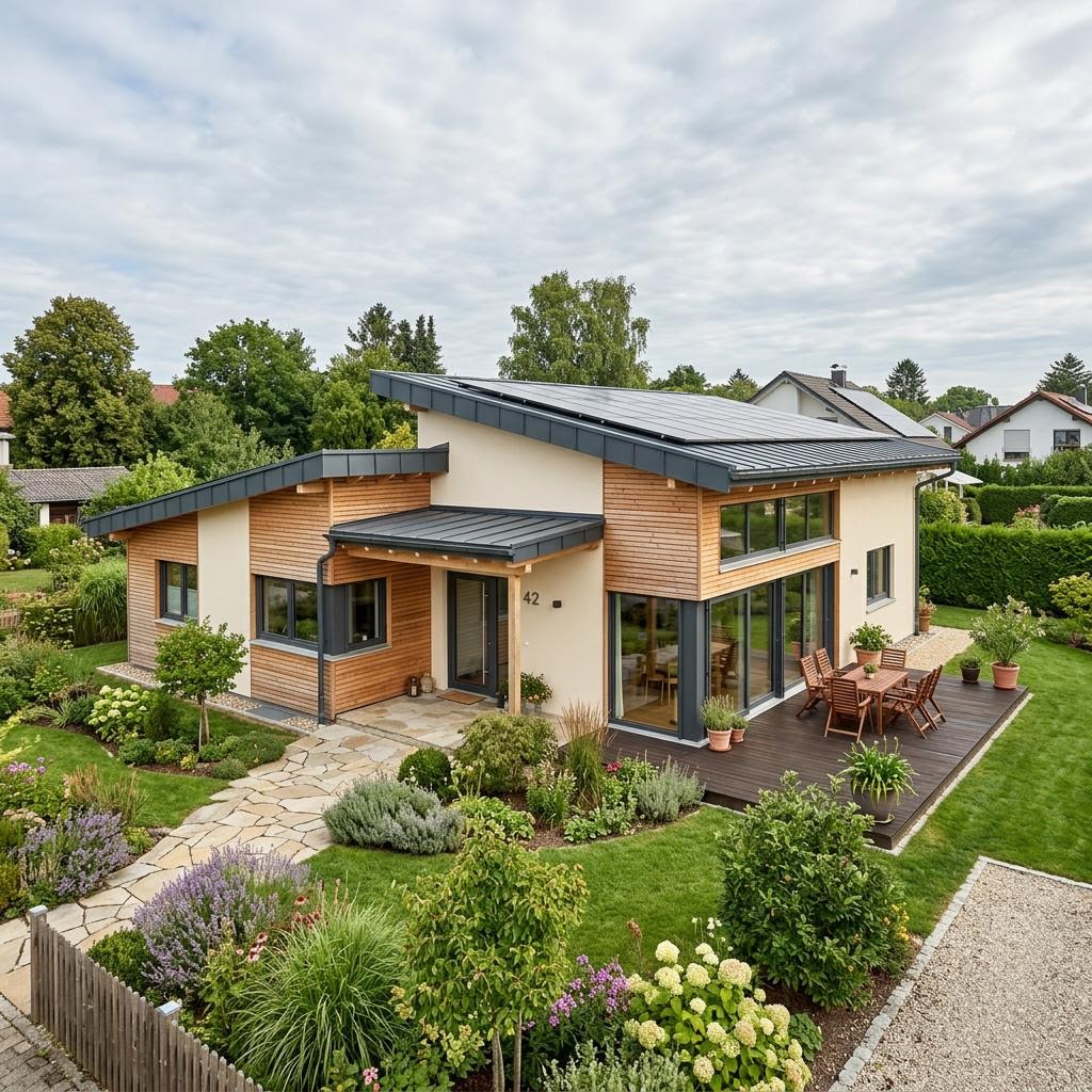 Pultdach-Bungalow PultNatur Bungalow 130 von Regnauer mit versetztem Dach und Oberlicht