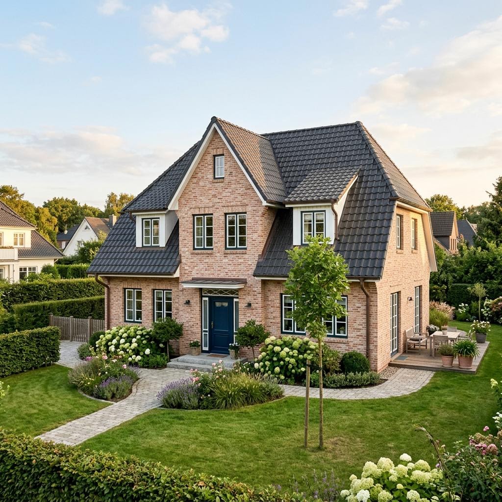 Friesenhaus Friesenklassik von RENSCH-HAUS mit hellem Klinker und Sprossenfenstern