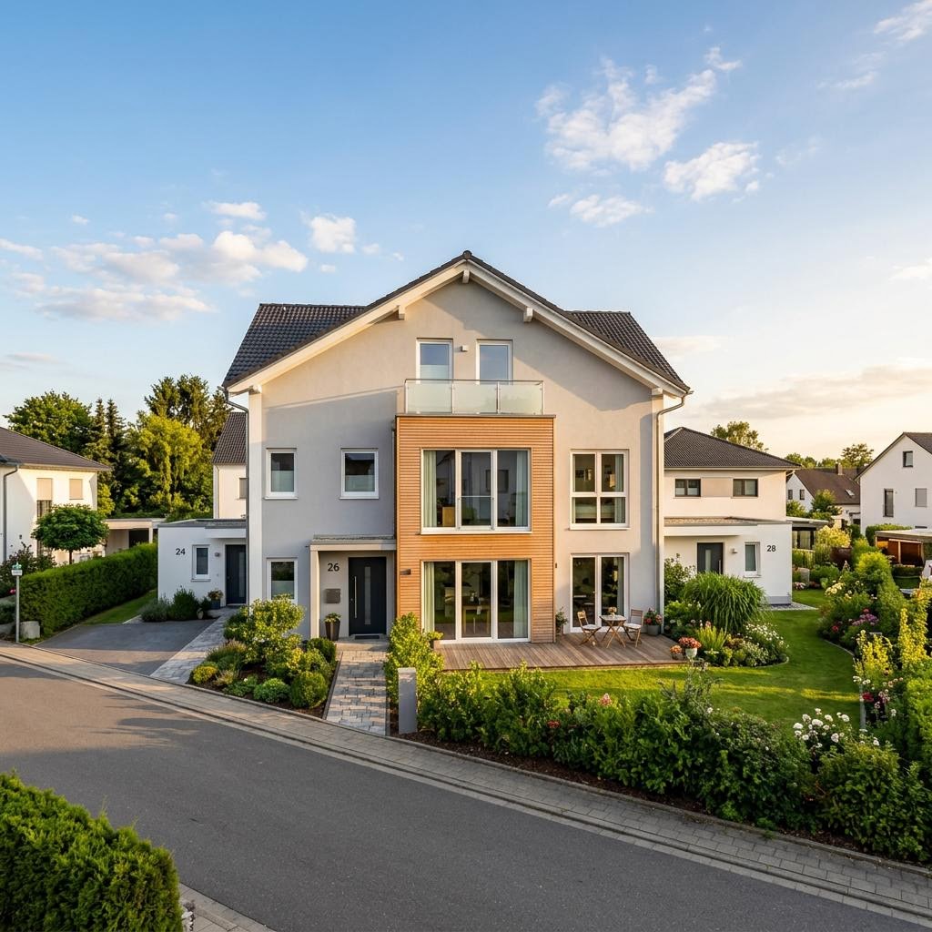 Reihenhaus Reihenmittelhaus Innovation R118 von RENSCH-HAUS mit Satteldach und 118 m² Wohnfläche